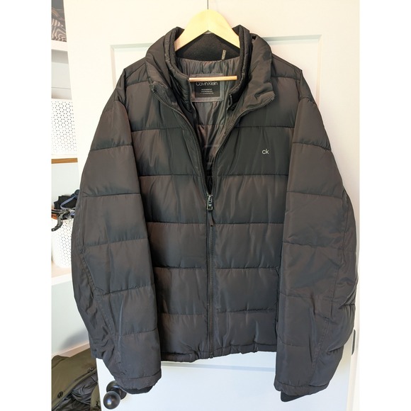 Calvin Klein Mens XXXL Puffer Jacket Black Water Resistant Windproof Coat - Picture 1 of 15